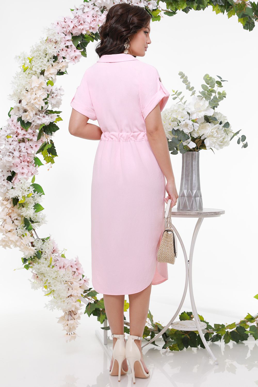 Персиковое летнее платье DStrend (Акция)