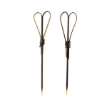 Пика бамбуковая УЗЕЛОК-СЕРДЕЧКО 12 см цвет черный (100 шт)