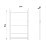 Полотенцесушитель электрический RAGLO R350.07.03 настенный сенсорный с терморегулятором, сатин золотой