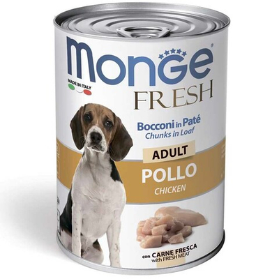 Monge Dog Fresh Chunks 400 г (курица) - консервы для собак мясной рулет