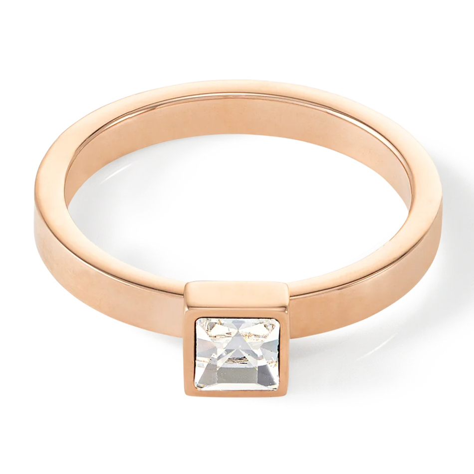 Кольцо Coeur de Lion Crystal-Rose gold 18 мм 0501/40-1822 56 цвет прозрачный, золотой
