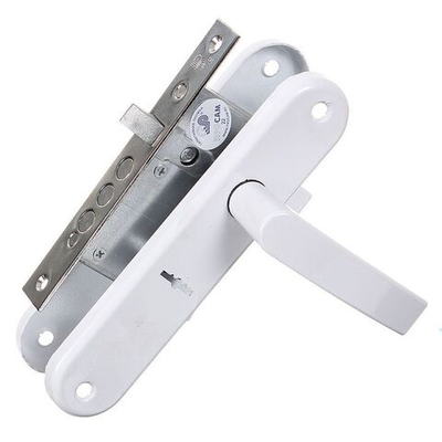 Замок врезной 76803-ЗВ9-8, ручка в комплект, сувальдный, бел