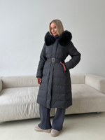 Пуховик Fresh макси графит