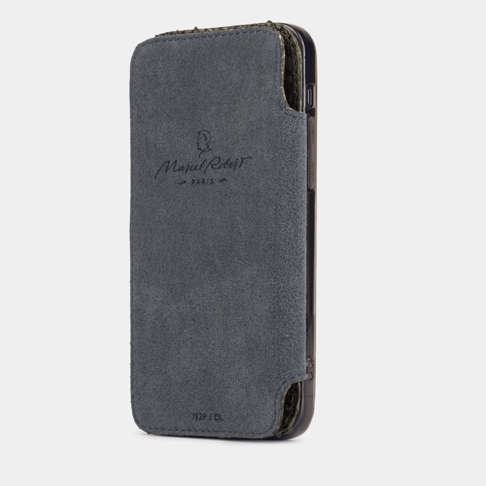 Чехол Benoit для iPhone 12 Pro Max из натуральной кожи питона, зеленого цвета