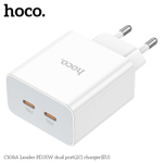 Сетевое зарядное устройство hoco C108A, 2Type-C, 35W