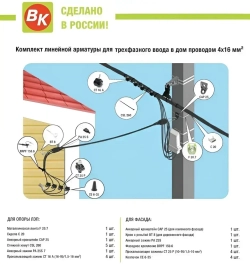 Натяжитель для СИП/зажим анкерный РА 25 S, комплект из 2штук (2х16-4х25кв.мм) (SO25; SO243; PA 25х100; PC63; F27) клиновой для ответвлений ВК 20601011 , аттестация "Россети"