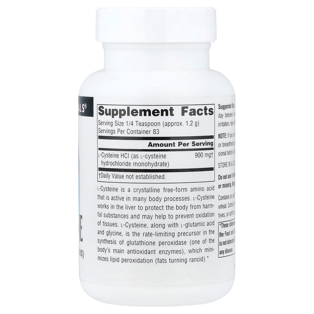 Source Naturals, L-цистеин в порошке, в свободной форме, 100 г (3,53 унции)