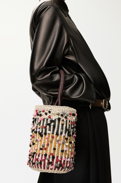 Loewe x Albers Сумка-корзинка плетеная из кожи, разноцветный