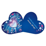 Открытка двойная, "Ты супер! Ты меня окрыляешь!", 159х297 мм, с текстом, фольга, рельеф, форма-сердце, синий фон, сердца, Мир открыток