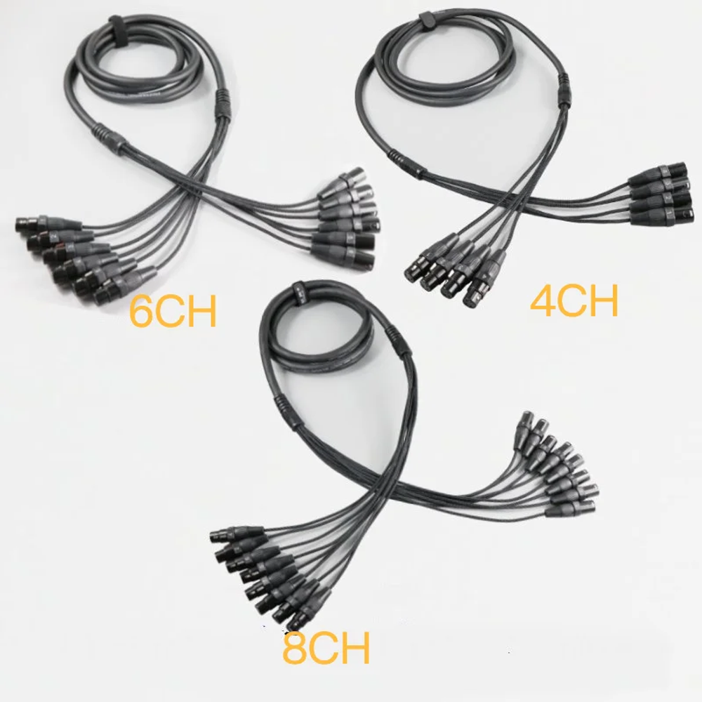 ZHUOYU. 8-канальный мультикор, (3-контактный кабель XLR). 3 м.