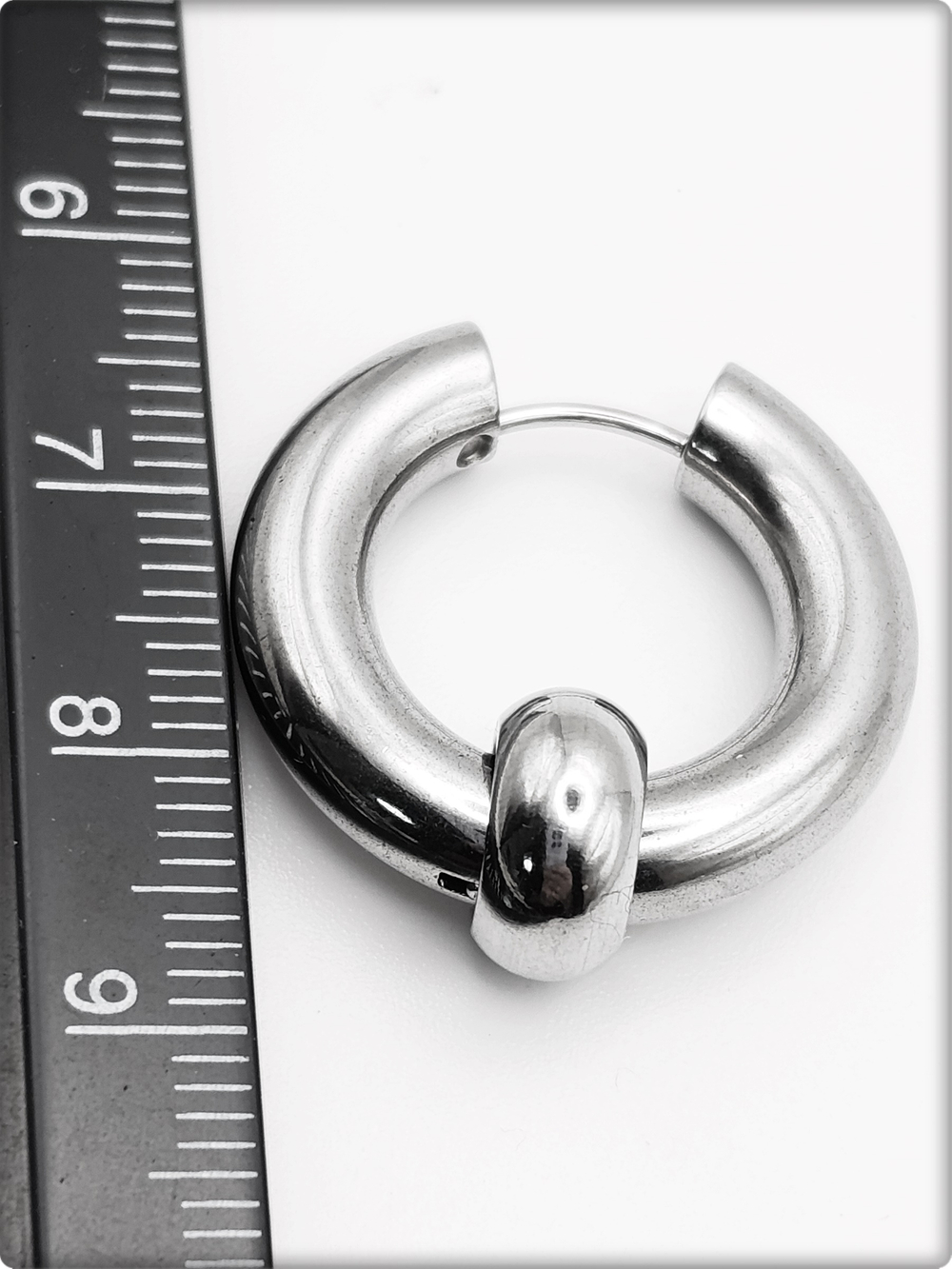 Серьга (1шт) хард-обманка для пирсинга уха, медсталь.