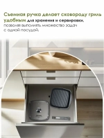 Сковорода-гриль "Мечта" Гранит со съемной ручкой и крышкой от 24 см до 28 см