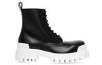 Balenciaga Strike Lace Up Boot Black White