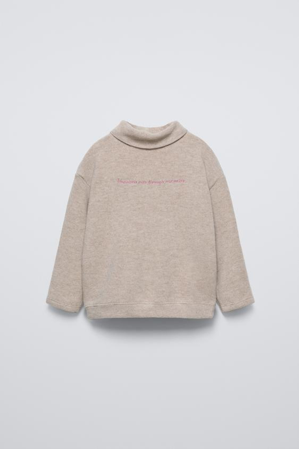 ZARA ТОП SOFT TOUCH С ВЫШИВКОЙ, ПЕСОЧНЫЙ