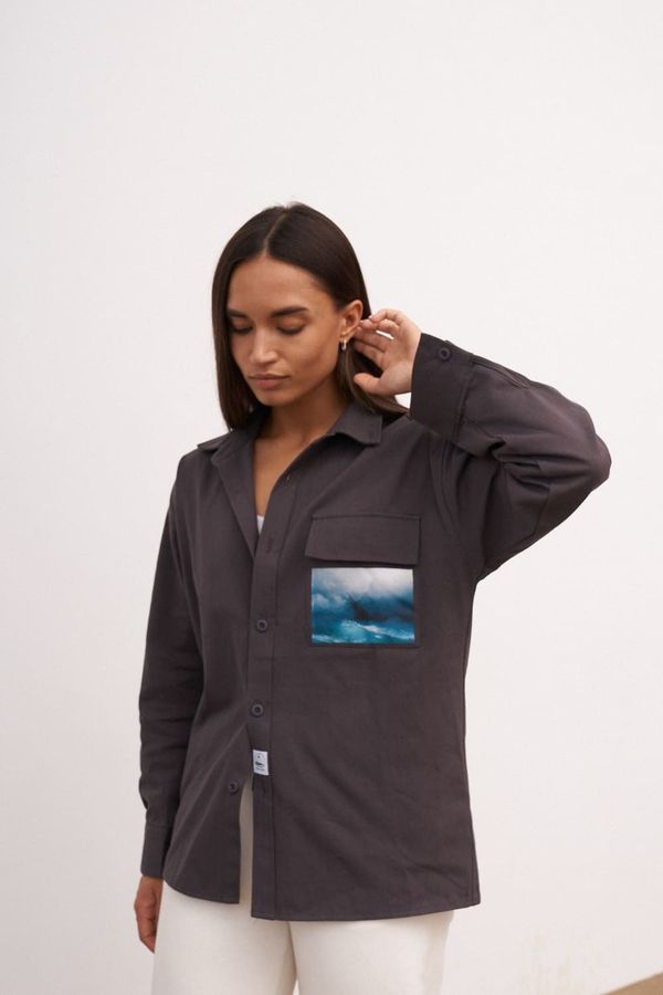 Рубашка Айвазовский хлопковая графит - фото 3