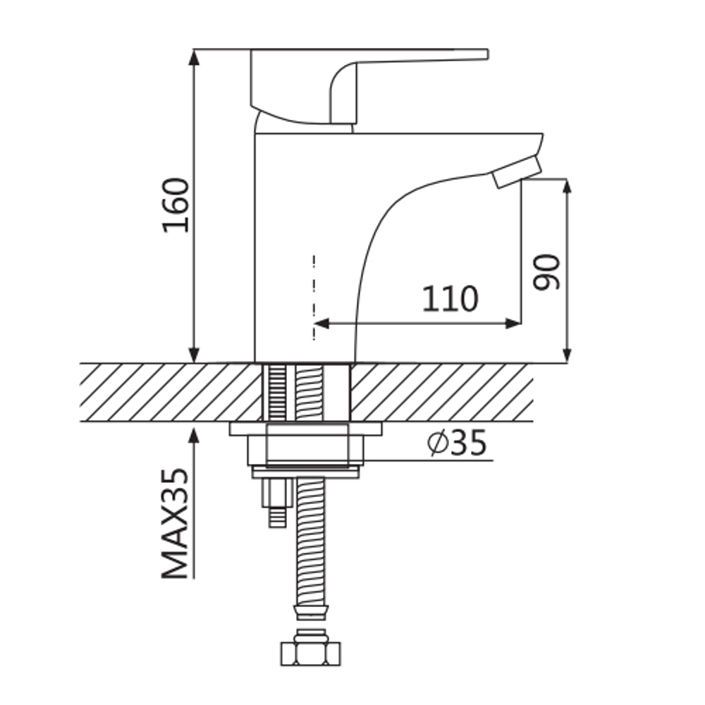 Смеситель для раковины Oute T16 T1601