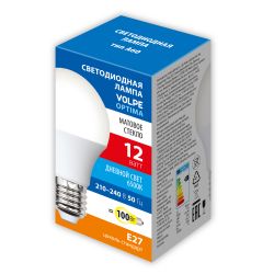 LED-A60-12W-6500K-E27-FR-SLS Лампа светодиодная. Форма A. матовая. Дневной свет 6500K. ТМ Volpe