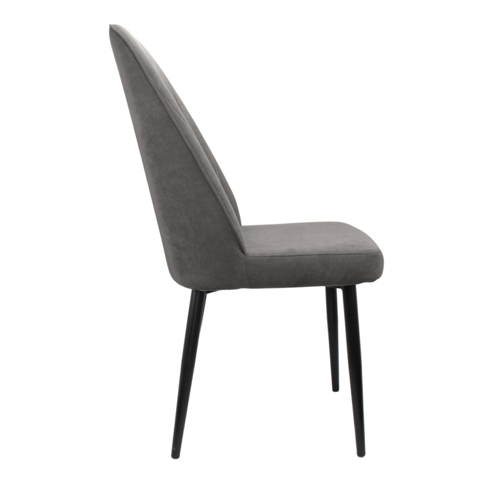 Стул "Лотос" (арт. 327), велюр Бренди В28 антрацит, ножки черные