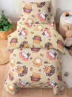 Постельное белье 1,5 бязь Павлинка Стикер котики с 1 нав. 70*70