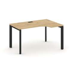 Style Project Стол рабочий эргономичный SN-59P.SPA-011(R) Тиквуд Светлый/Металл Черный/Черный Заглуш