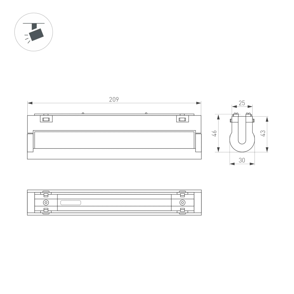 Светильник MAG-VIBE-LASER-TURN-L209-12W Day4000-MIX (BK, 24 deg, 48V, TUYA Zigbee) (Arlight, IP20 Металл, 5 лет) 044177