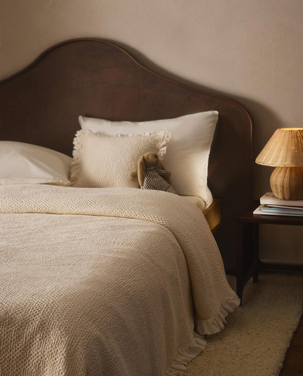 ZARA HOME ДЕТСКОЕ ХЛОПКОВОЕ ПОКРЫВАЛО, ЭКРЮ