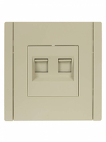 FORTE&PIANO Розетка двойная RJ11+RJ45 кат.5E FP435 ваниль IEK