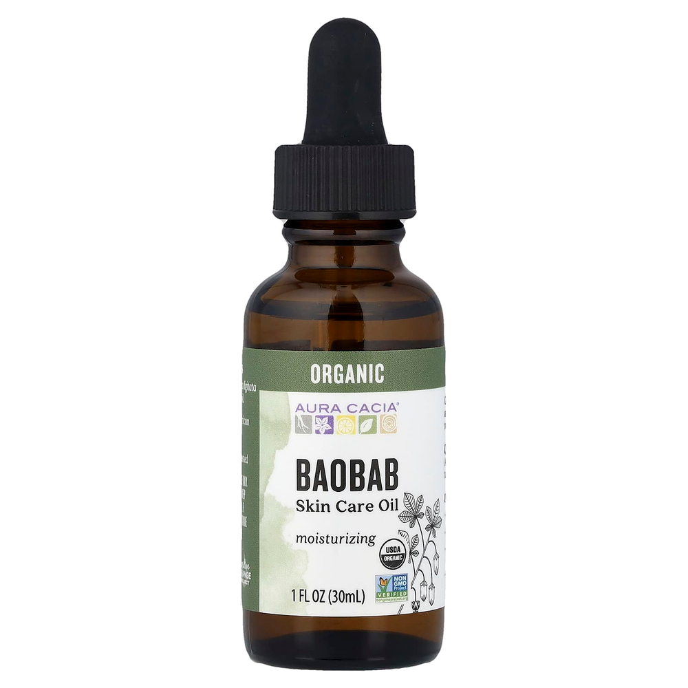 Aura Cacia, Органическое масло баобаба, масло для ухода за кожей, 30 мл (1 жидк. унц.)