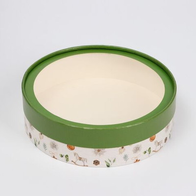 Новый год. Коробка подарочная новогодняя для макарун тубус с окном Ёлочные игрушки , 20 х 6 см.