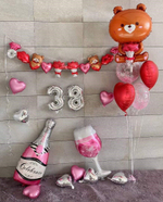 Шар Фигура Мишка с букетом цветов