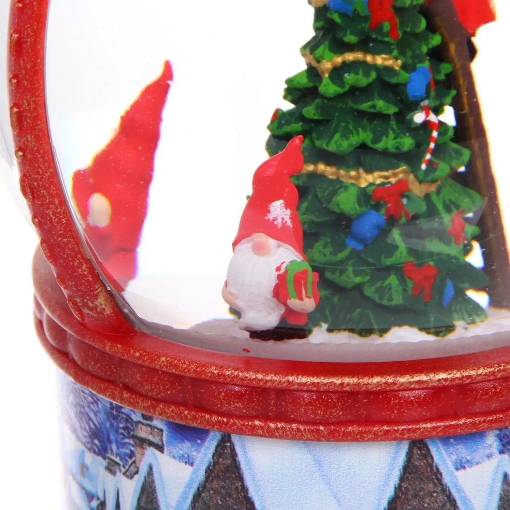 Сувенир с подсветкой «Веселая красавица» 10*10*16 см, мелодия, подсветка, эффект снегопада (работает от 3*ААА, USB)