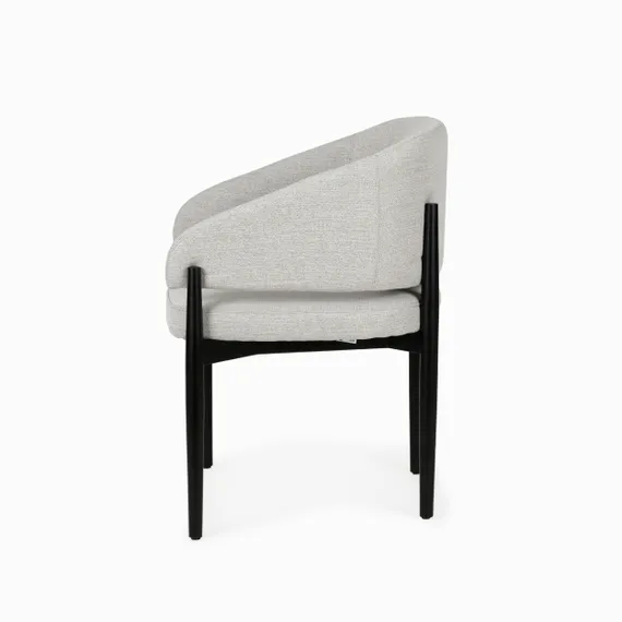 Обеденный стул Jeff, серая ткань, черные ножки