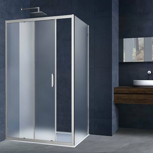 Душевой уголок Vincea ALPHA VSR-3AL9014MT 140x90 стекло текстурное/профиль хром