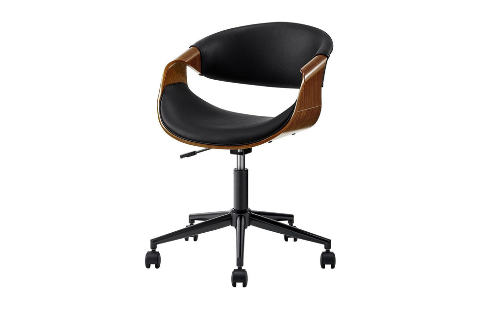 Кресло JY1829-3 черный PU/орех/черный