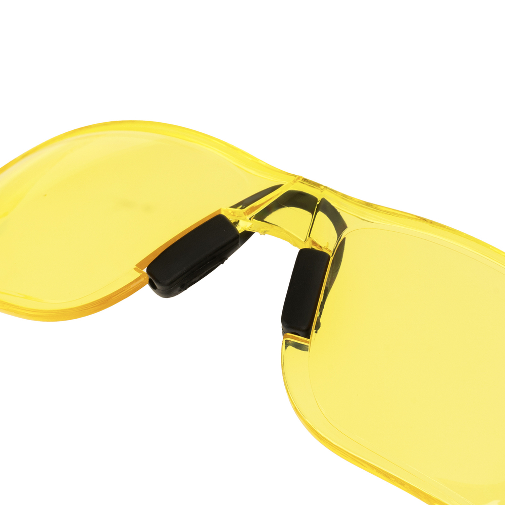 Очки защитные открытые, поликарбонатные, желтая линза Denzel