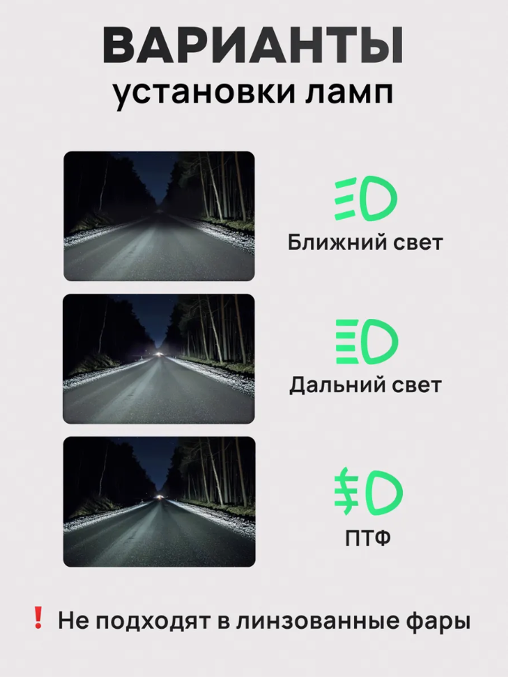 Лампа автомобильная светодиодная Led H7 Мини линзы Н7