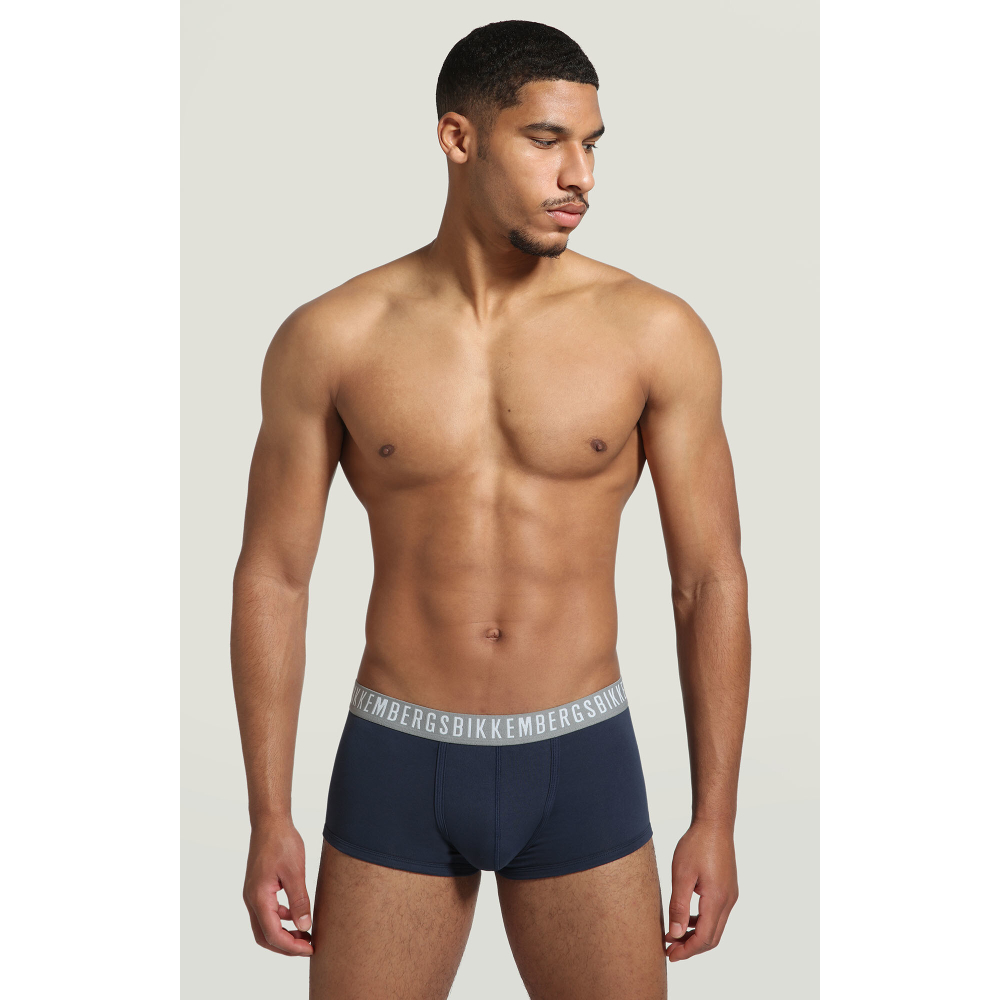 Мужские трусы хипсы синие набор 2 в 1 Bikkembergs CLASSIC BKK1UTR02BI/2