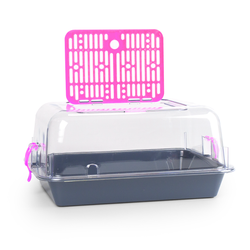 Террариум ZOOSET прозрачный серый/сиреневый - S (33х24х15 см)