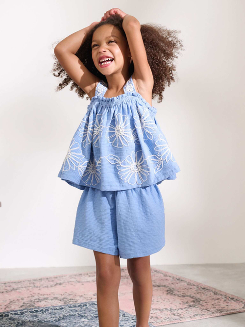 Топ и шорты в комплекте для девочки Next AG5-749, Голубой