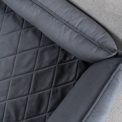 Диванный лежак из микровелюра, серый 90х60 Rachel WOW