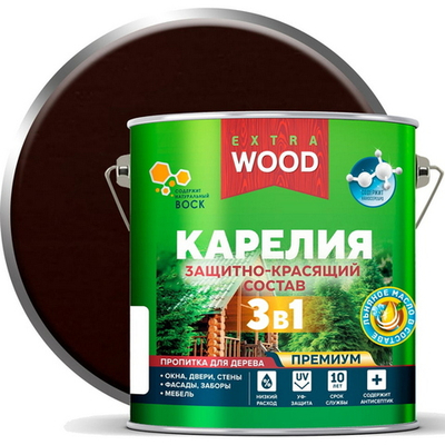 Состав защитно-красящий 3в1 для древесины Карелия орех (2,7л) FARBITEX PROFI WOOD EXTRA