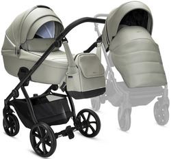 Детская коляска Noordi Fjordi Leather V2 3 в 1 с автокреслом Terra Black 1462074 Sleet