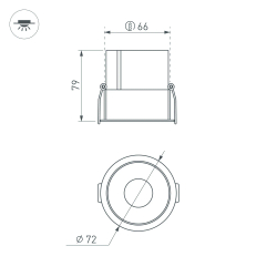 Светильник MS-ATLAS-BUILT-R72-20W Warm3000 (BK-BK, 30 deg, 230V) (Arlight, IP20 Металл, 5 лет) 035466