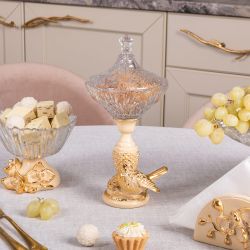 Сахарница стеклянная с крышкой Терра Сонг Айвори