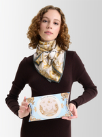 Платок «Казань Драгоценная» жемчужный 100% шёлк