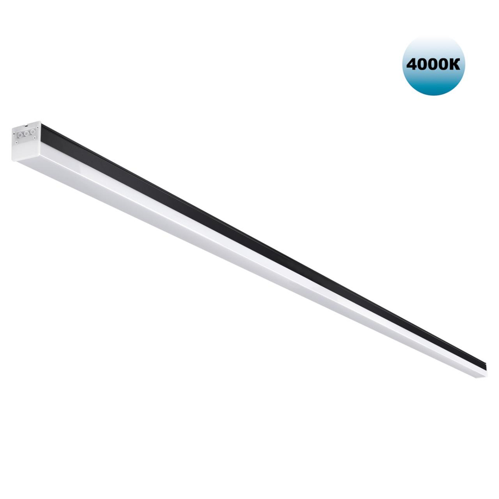 359828 OVER NT25 000 черный Светильник линейный, в комплекте прямой соединитель, крепёжные планки, сетевой кабель 2м IP20 LED 68W 4000К 100-265V BITS