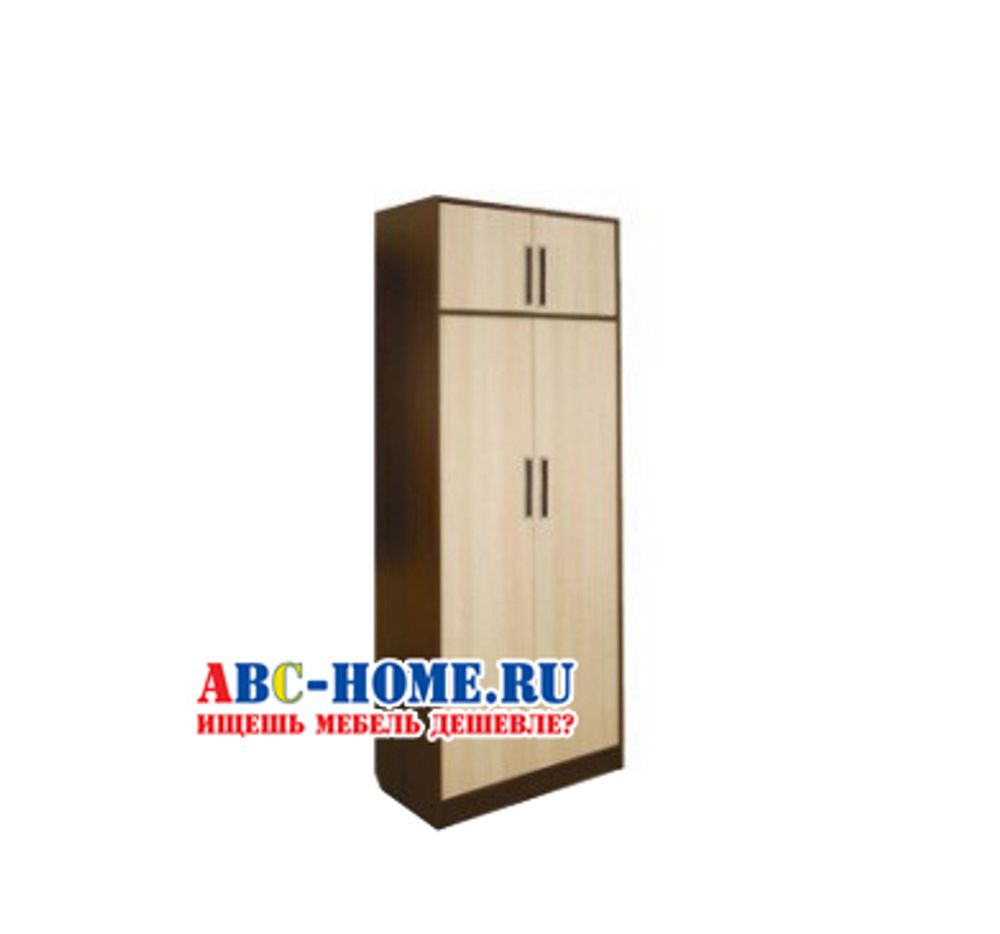 Прихожая Диана-4 секция № 03 Шкаф 2-створчатый (венге/дуб молочный), ЛДСП, Росток