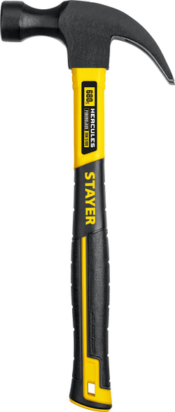 STAYER Fiberglass, 680 г, с фиберглассовой рукояткой, столярный молоток-гвоздодёр, Professional (2026_z02)