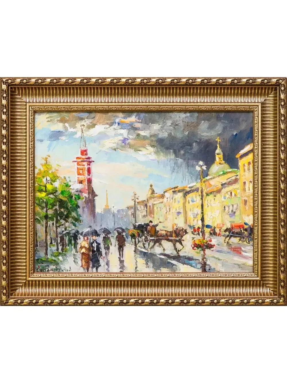 Картина маслом После дождя Стадницкий
