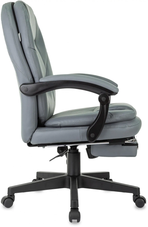 Кресло руководителя Бюрократ CH-868N-F серый эко.кожа крестов. пластик подст.для ног